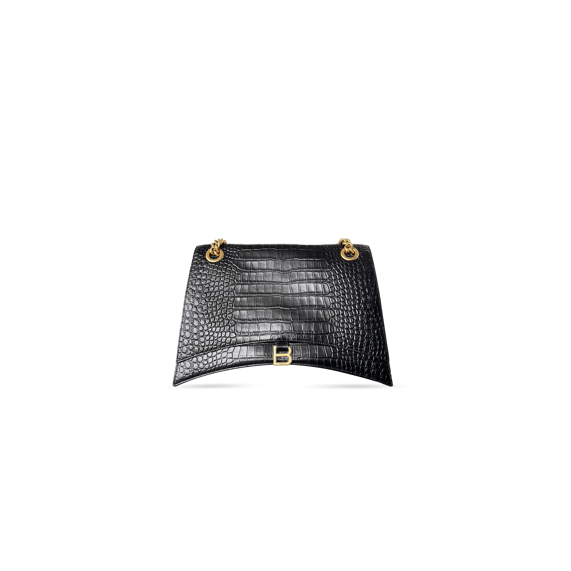 BALENCIAGA WOMEN'S CRUSH CHAIN BAG LARGE IN BLACK 716332210IX1000 (39.9*24.9*13cm)